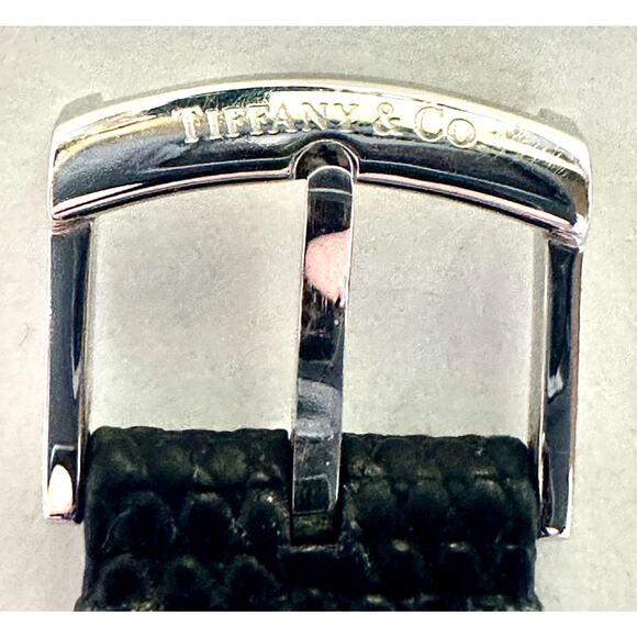 Tiffany Atlas Sterling Silver Ladies Watch Roman Numerals Lizard Strap Very Good - Picture 2 of 8